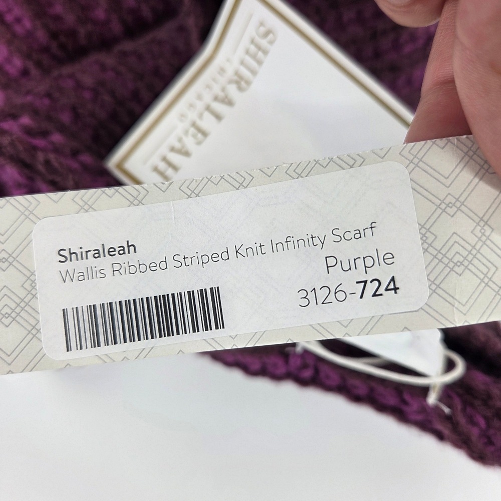 Stitch Fix Shiraleah Wallis Infinity Scarf OS Purple Brown Knit Boho Cozy NWT - Picture 5 of 5